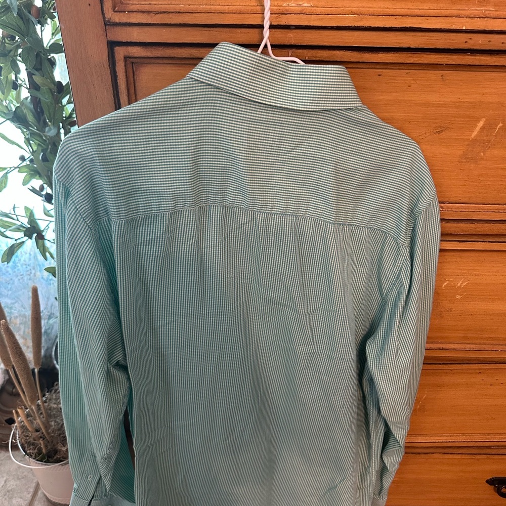 Men’s James Tattersall London 
Green and white Dress shirt - Picture 4 of 6